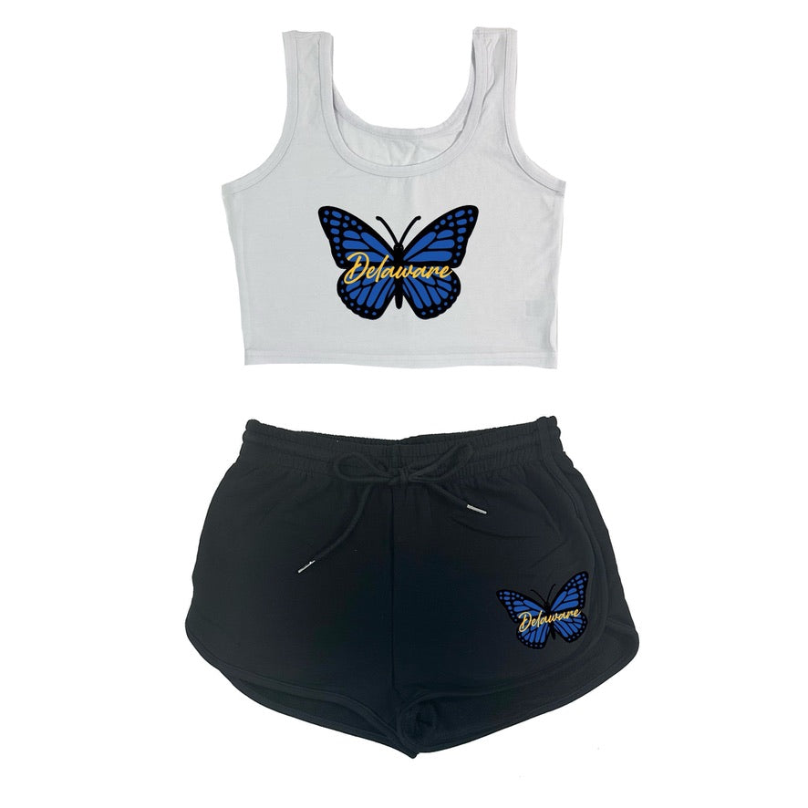 Butterfly Crop Tank & Shorts Set