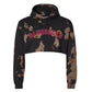 Football Bleach Crop Hoodie