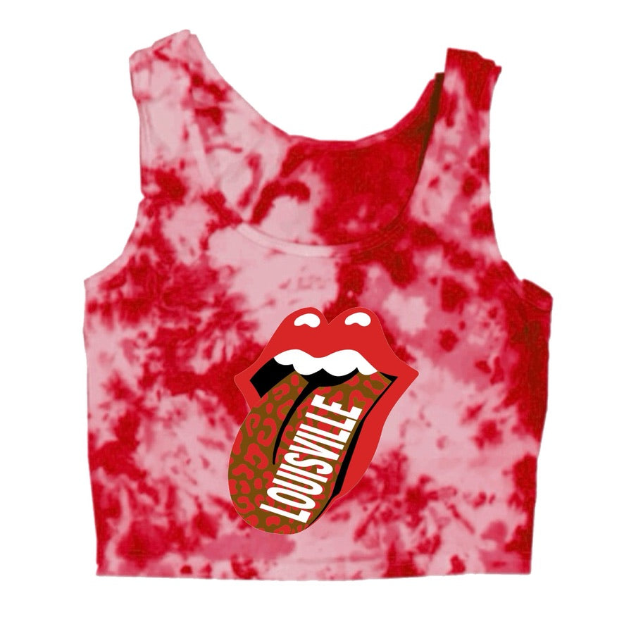 Cheetah Tongue Tie Dye Crop Tank