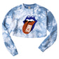 Cheetah Tongue Tie Dye Crop Crewneck