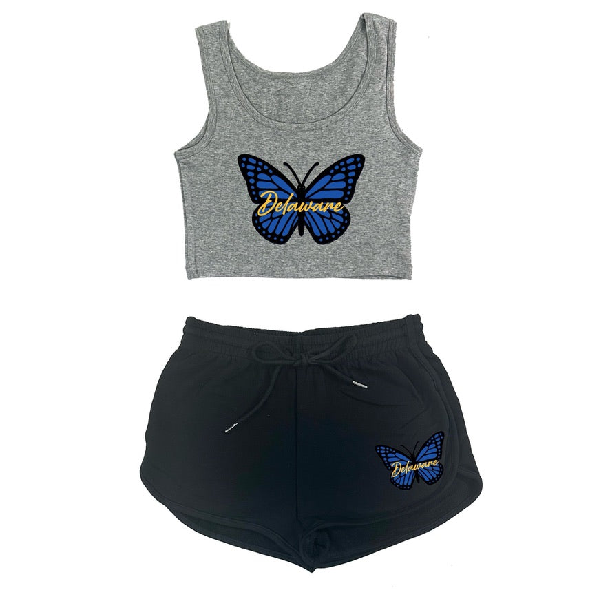 Butterfly Crop Tank & Shorts Set