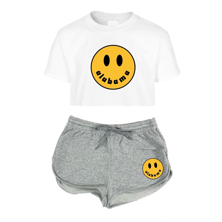 Smile Crop Tee & Shorts Set