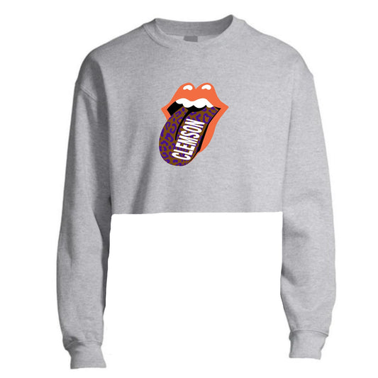 Cheetah Tongue Crop Crewneck