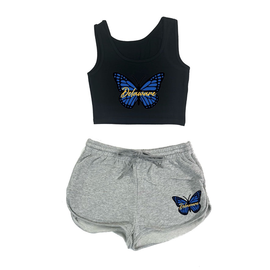 Butterfly Crop Tank & Shorts Set