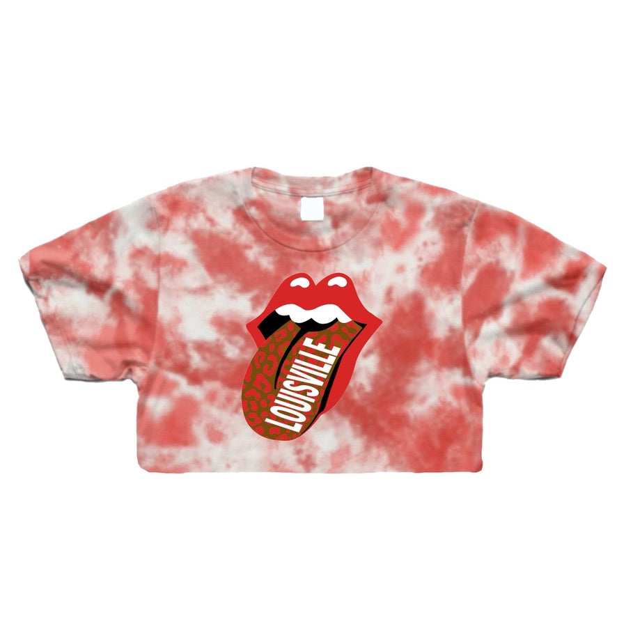 Cheetah Tongue Tie Dye Crop Tee