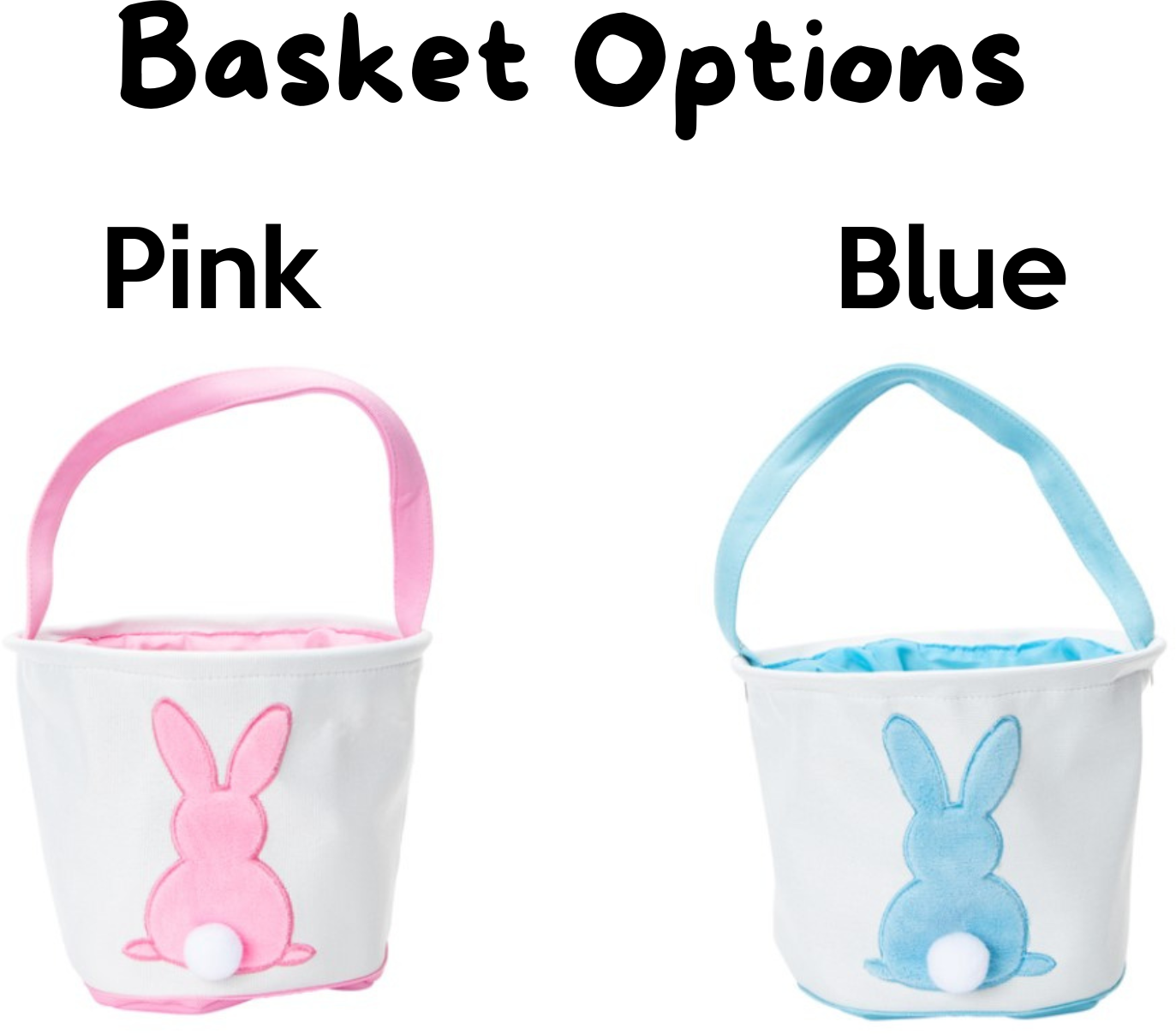 Easter Basket -Embroidered Bunny with Cotton Tail