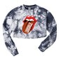 Cheetah Tongue Tie Dye Crop Crewneck