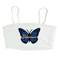 Butterfly Spaghetti Strap Crop Top