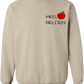 Teacher Crewneck-Embroidered Personalized Solid Apple