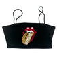 Cheetah Tongue Spaghetti Strap Crop Top