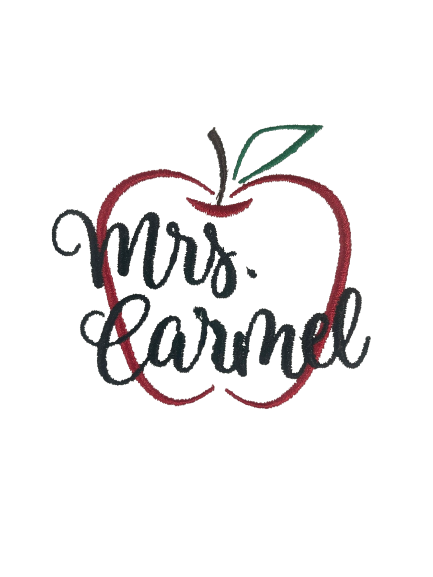 Teacher Crewneck-Embroidered Personalized Apple Outline