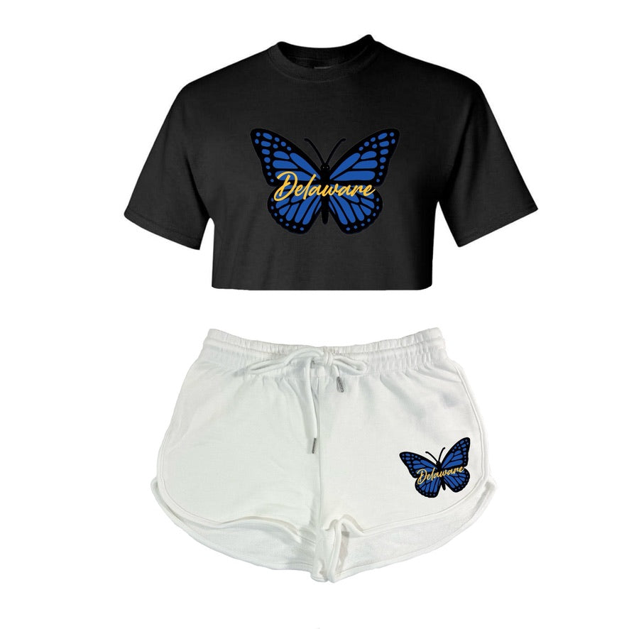 Butterfly Crop Tee & Shorts Set