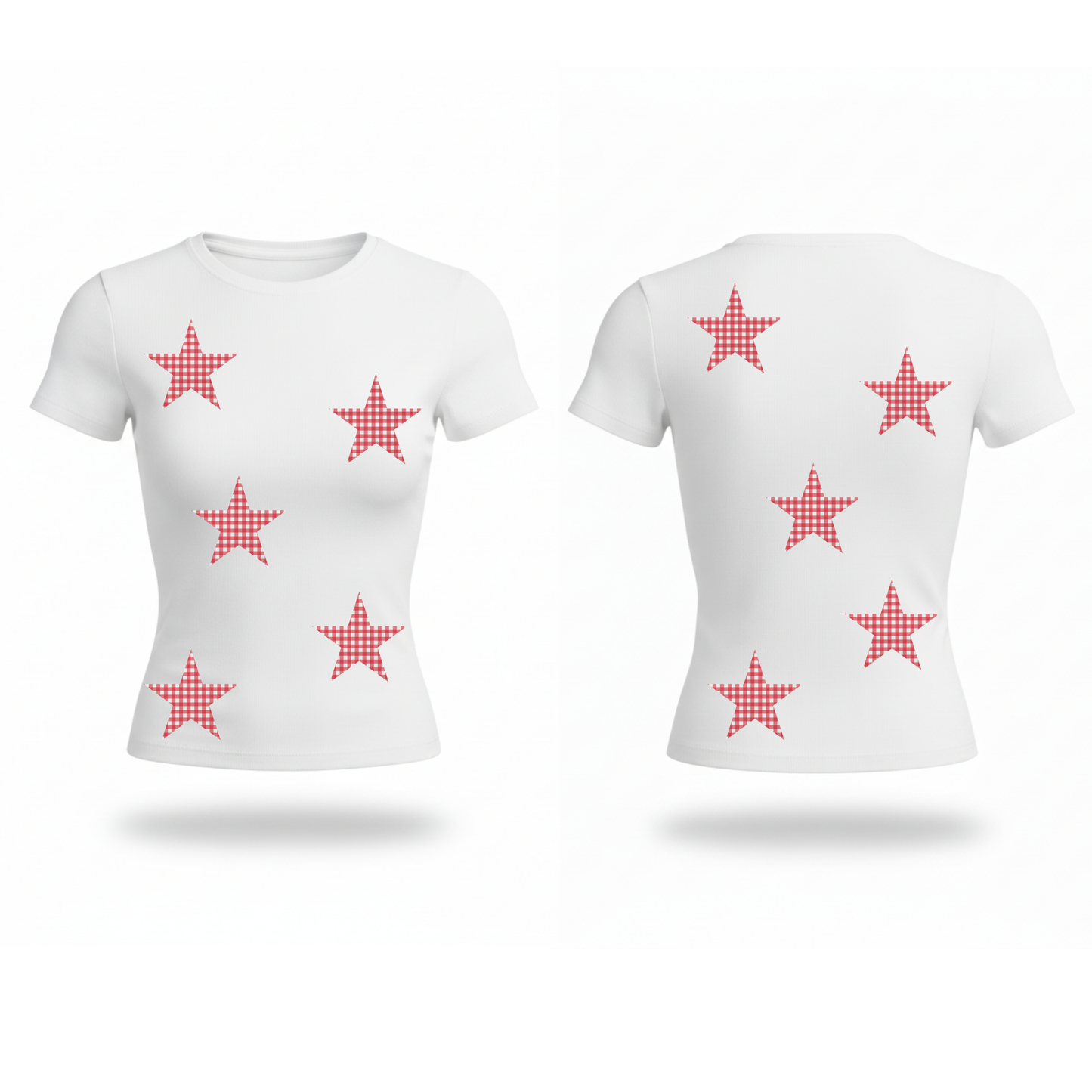 Gingham Stars Fitted Tee