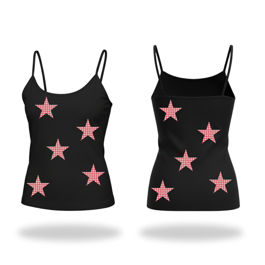 Gingham Stars Spaghetti Strap Tank
