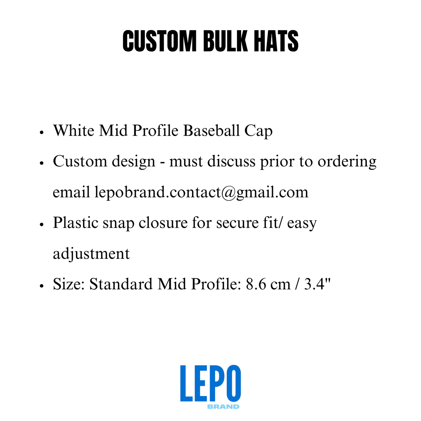 Bulk Custom Hat