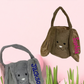 Easter Plush Basket with Long Ears Embroidered - Medium