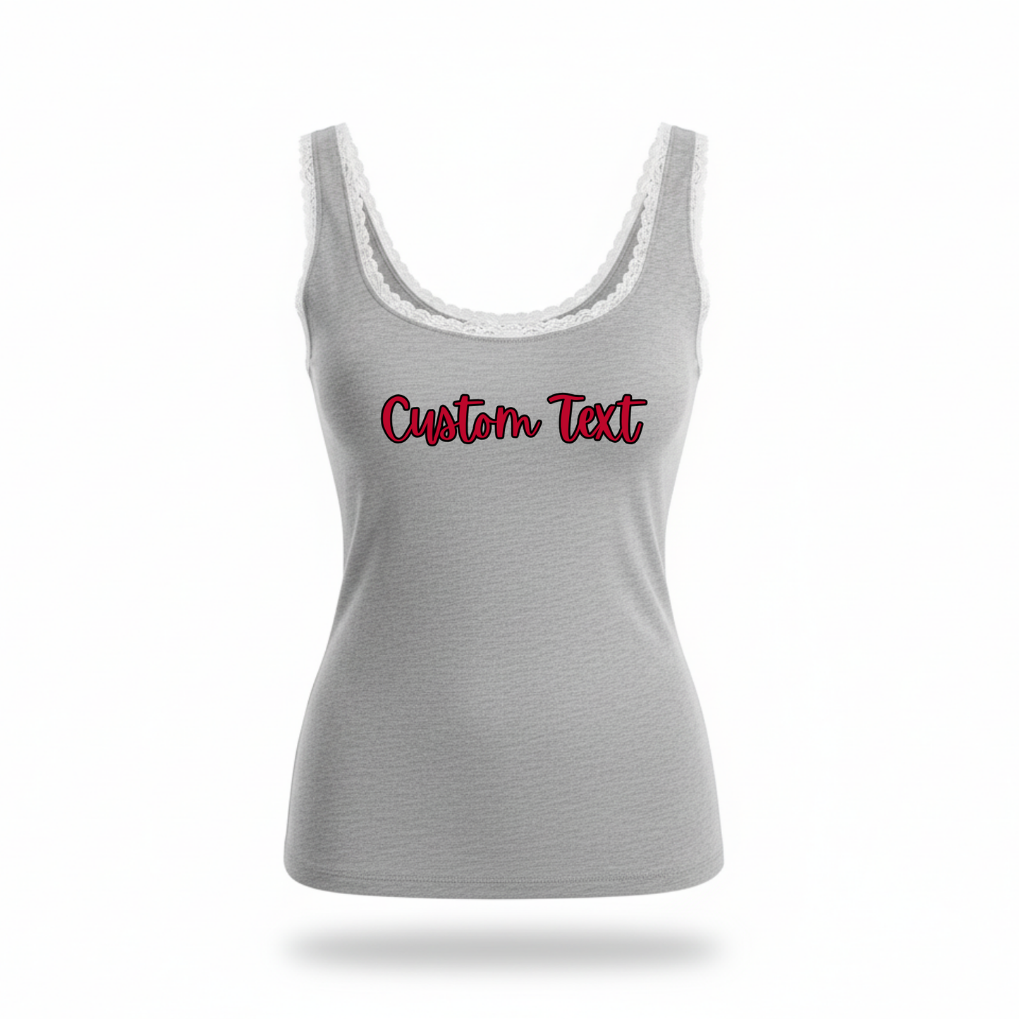 Script Lace Trim Tank