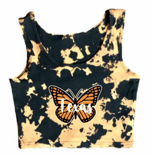 Butterfly Bleach Crop Tank