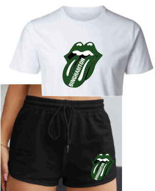 Rolling Stones Crop Tee/ Shorts Set