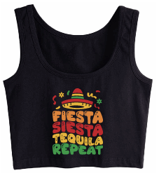 Fiesta Siesta Tequila Crop Tank